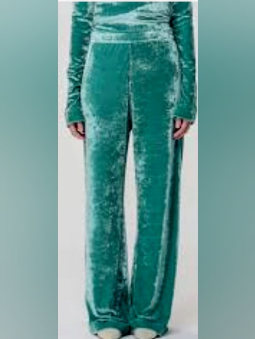 Jil Sander Emerald Green Velvet Wide-Leg Pants